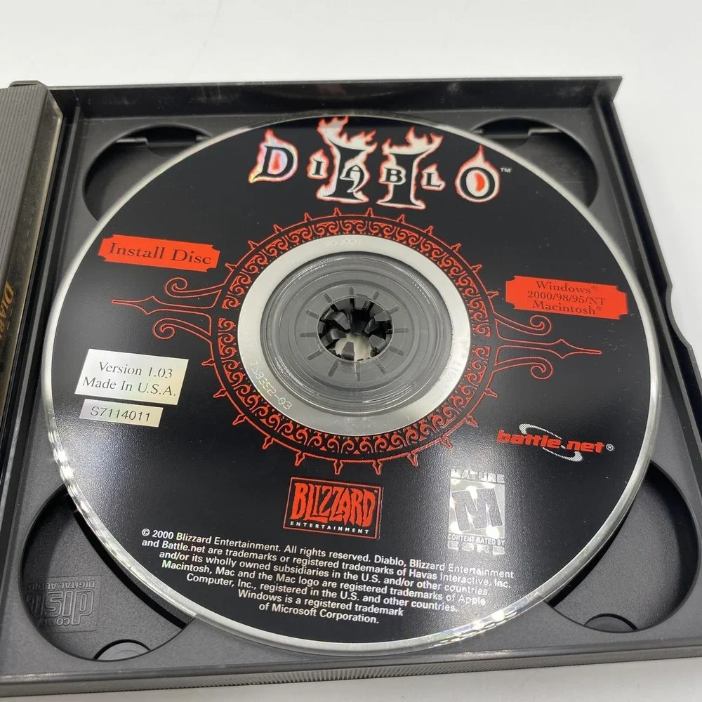 Vintage Diablo II PC Mac‎ CD-ROM 3 Disc Set Blizzard Jewel Case v1.03